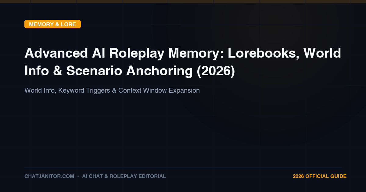 Advanced AI Roleplay Memory: Lorebooks, World Info and Scenario Anchoring (2026)