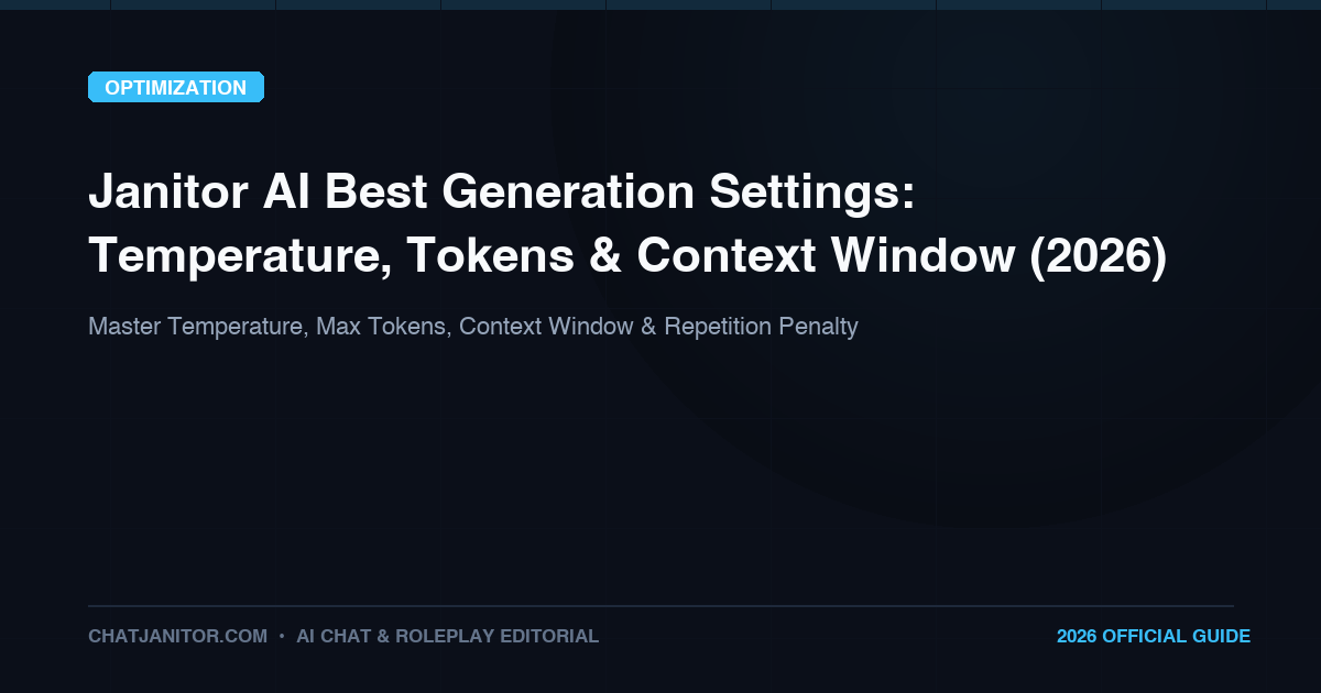 Janitor AI Best Generation Settings: Temperature, Tokens and Context Window (2026)