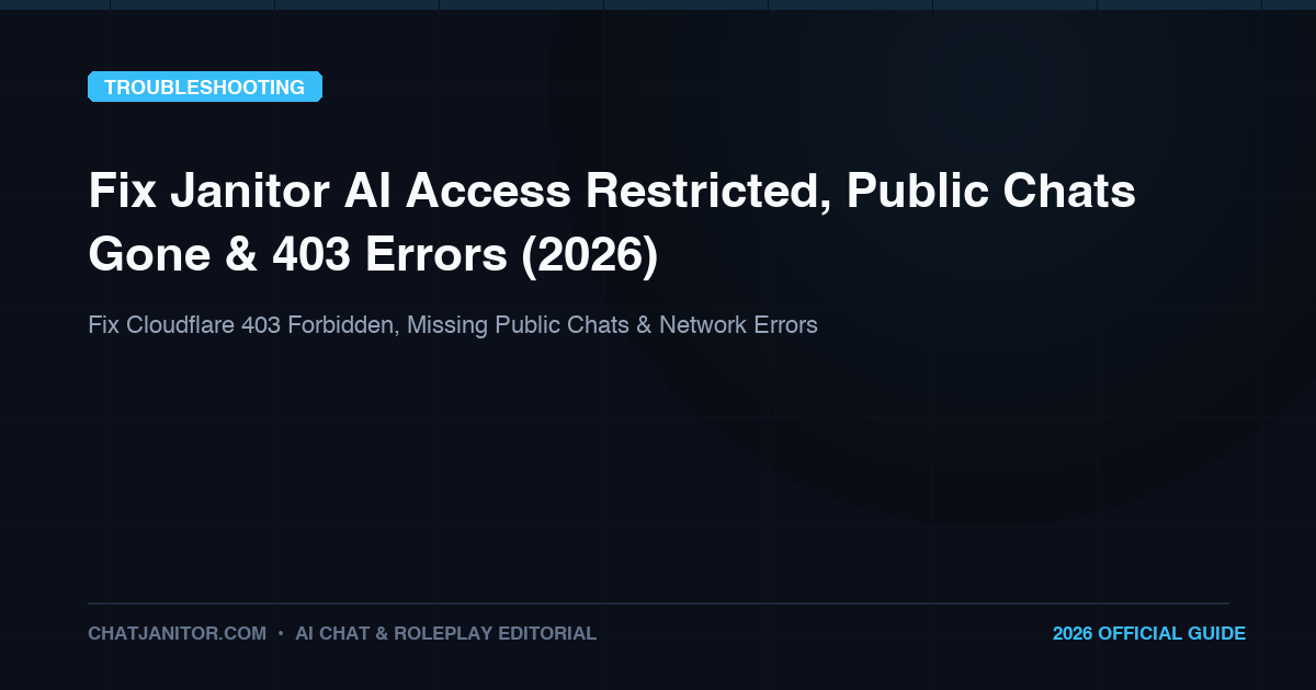 Fix Janitor AI Access Restricted, Public Chats Gone and 403 Errors (2026)
